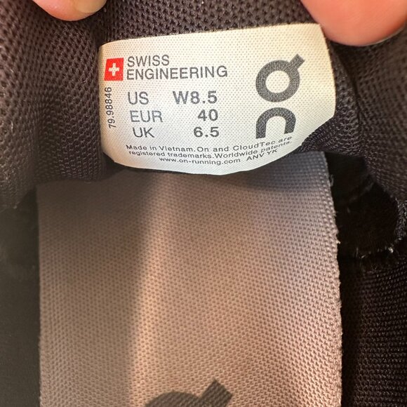 ON Running Women's Cloud 5 Combo Running Shoes Black/Alloy Sz 8.5 - Picture 8 of 15